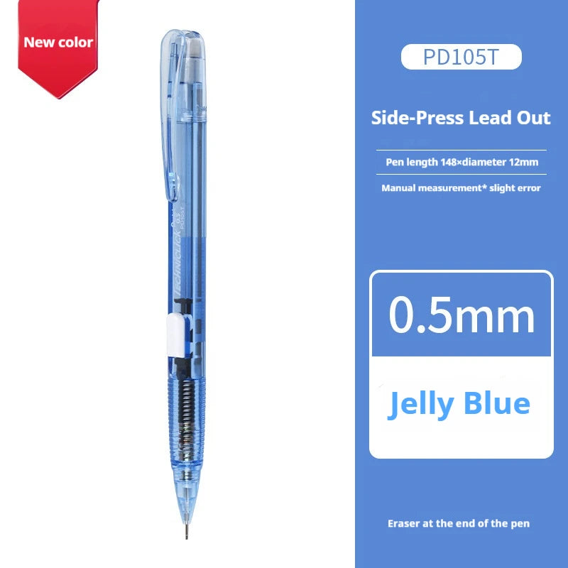 CowLost | product_id-pentel-pd105t-0-5mm-mechanical-pencil-break-resistant-lead-color-blocked-transparent-side-smooth-writing |35