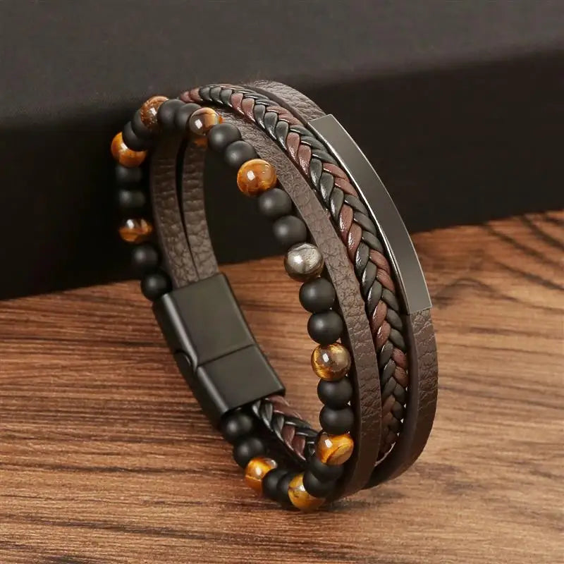 CowLost | badge-pass-holders-jiayiqi-stainless-steel-and-leather-bangle-bracelet-for-men |49