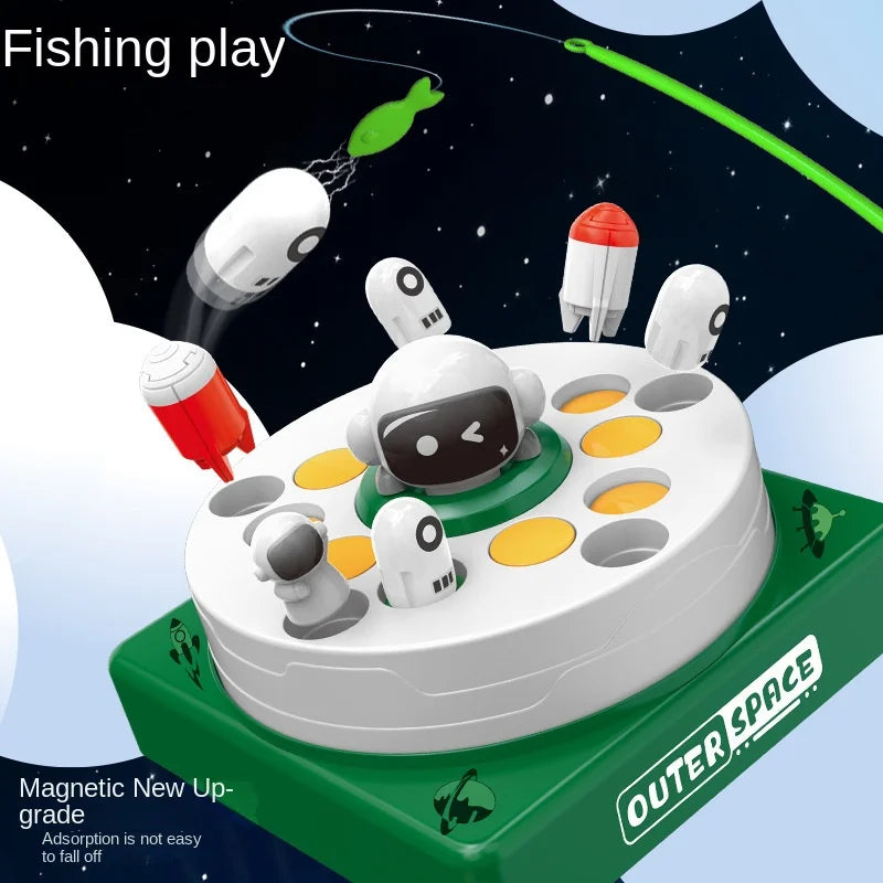 Rocket Launching Rotary Table Airship Catapult Bouncing Turntable Training Toy Gift