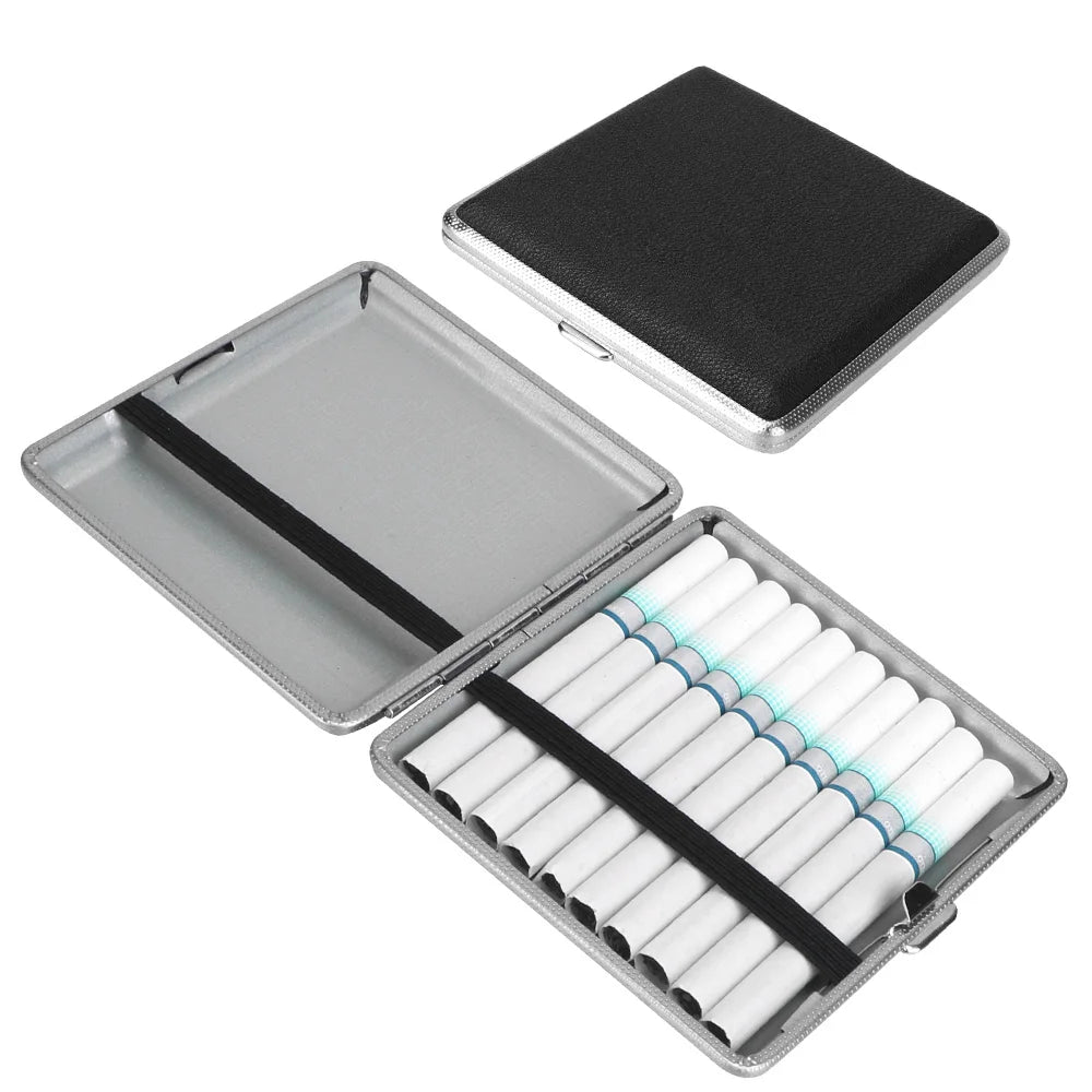 CowLost | product_id-stainless-steel-leather-cigarette-case-for-20pcs-double-open-tobacco-box |2