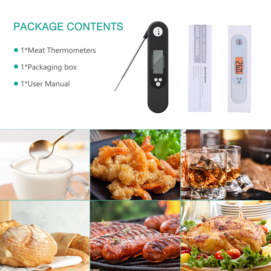 ORIA Digital Waterproof Food Thermometer for BBQ, Meat, Water, and Milk Cooking Probe