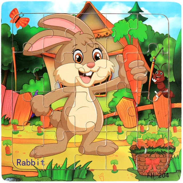 CowLost | fencing-barriers-20-piece-wooden-3d-cartoon-puzzle-educational-toy |36