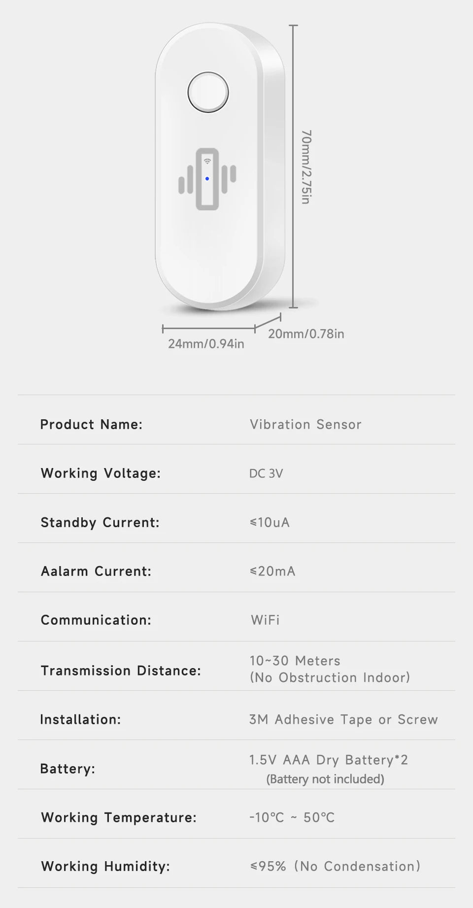 CowLost | tuya-wifi-vibration-detector-glass-broken-sensor-alarm-adjustable-sensitiviity |13