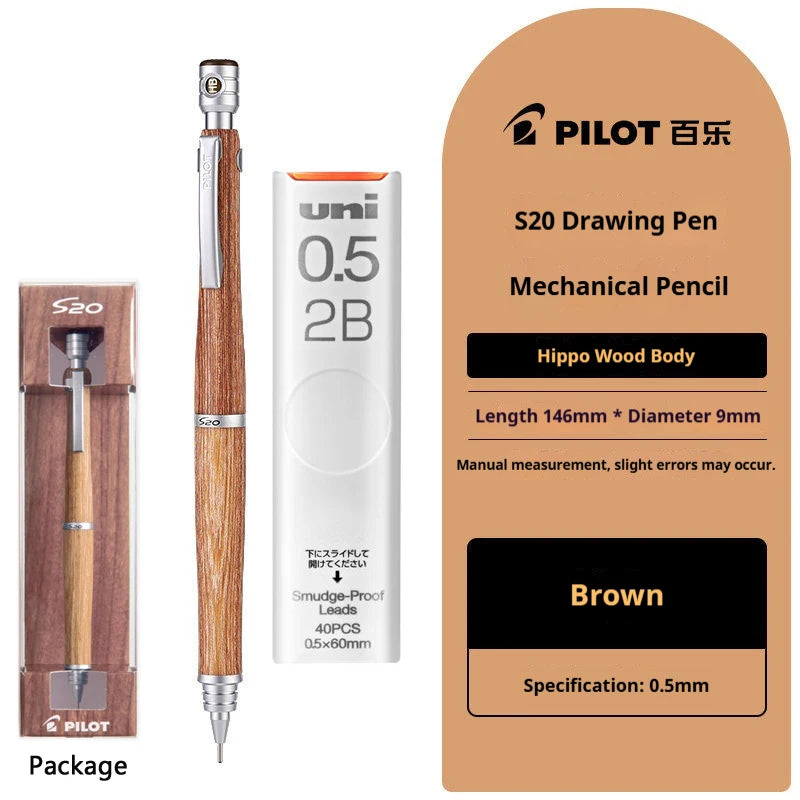 CowLost | product_id-pilot-s20-professional-mechanical-pencil-0-5mm-with-hippopotamus-wood-barrel-for-technical-drawing |29