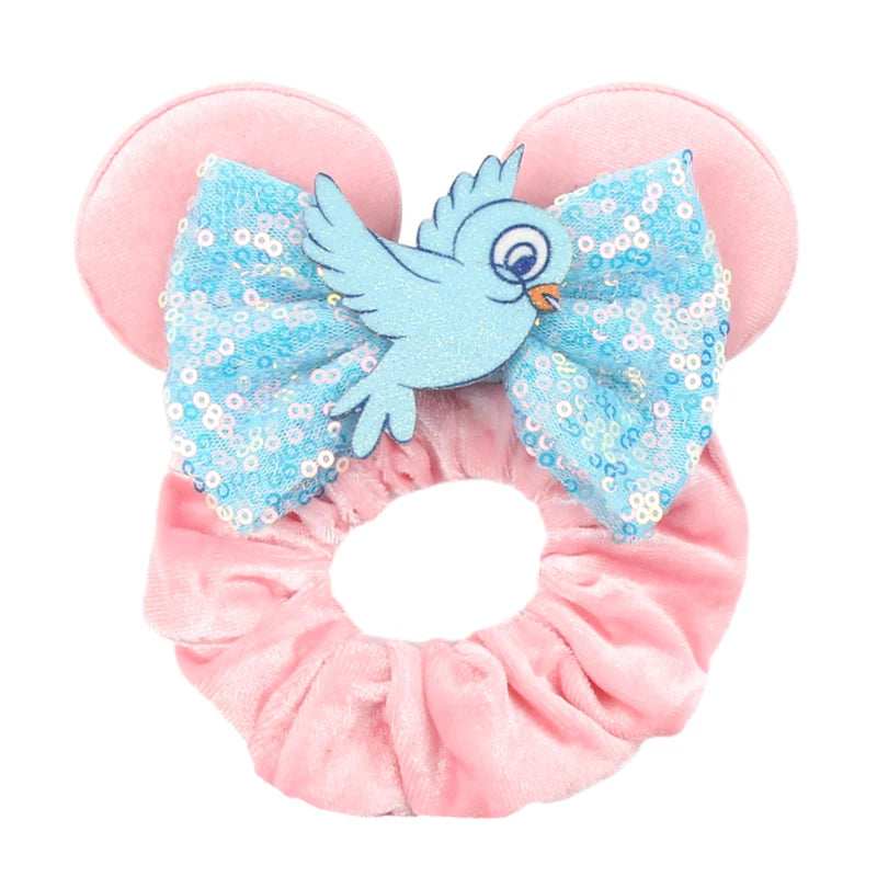 CowLost | cute-disney-castle-fireworks-balloons-hair-scrunchies-velvet-hairband-for-girls |16