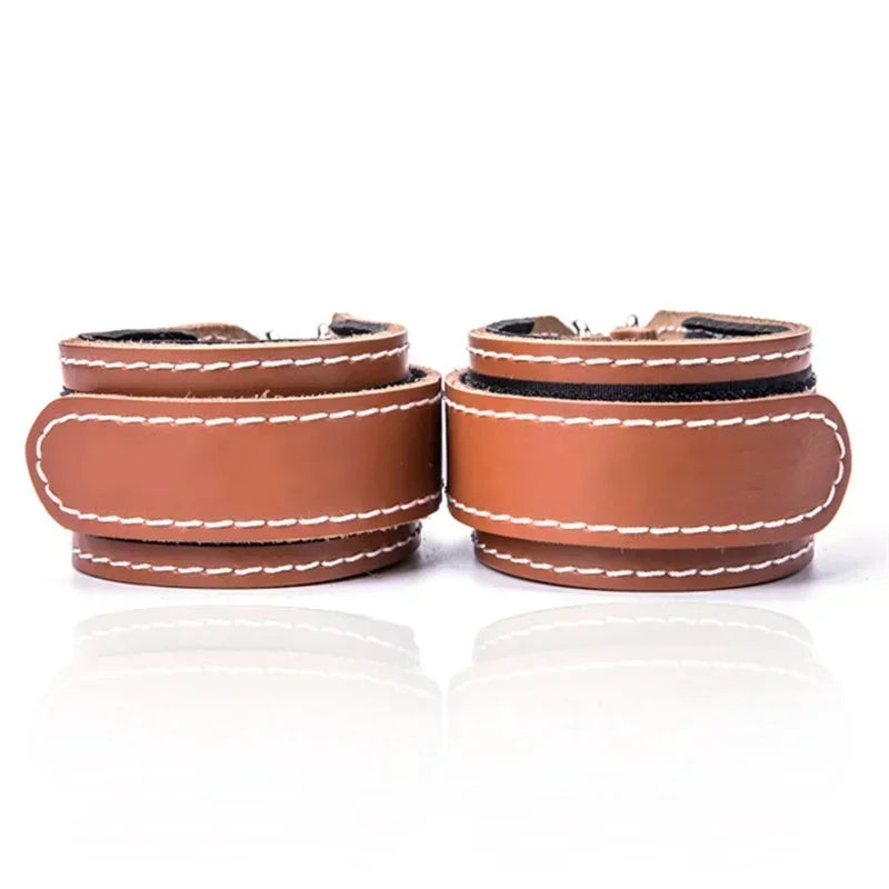 CowLost | sporting-goods-adjustable-leather-ankle-strap-cuffs-for-cable-machine-attachment |2