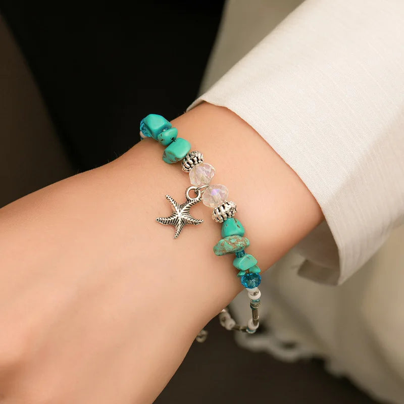 CowLost | bohemian-shell-bracelet-for-women-starfish-conch-irregular-stone-beads |1