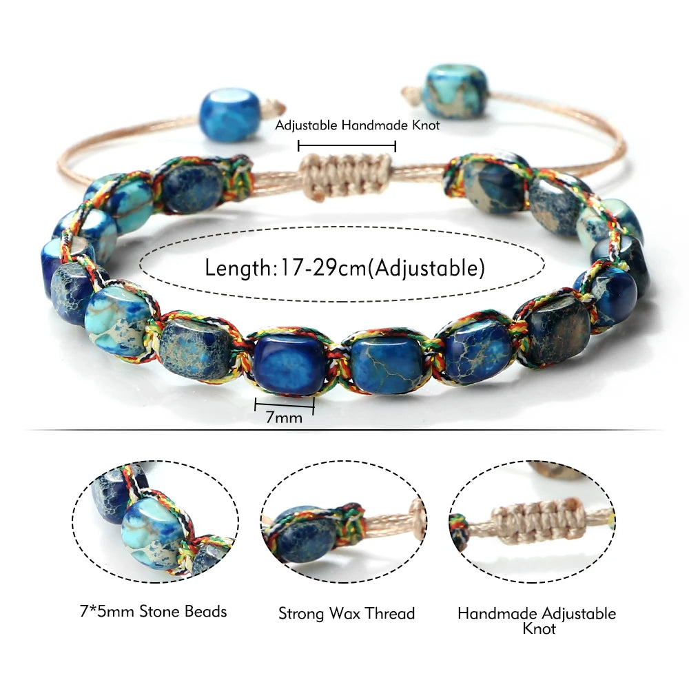 CowLost | badge-pass-holders-handmade-bohemian-imperial-stone-beaded-bracelet |5