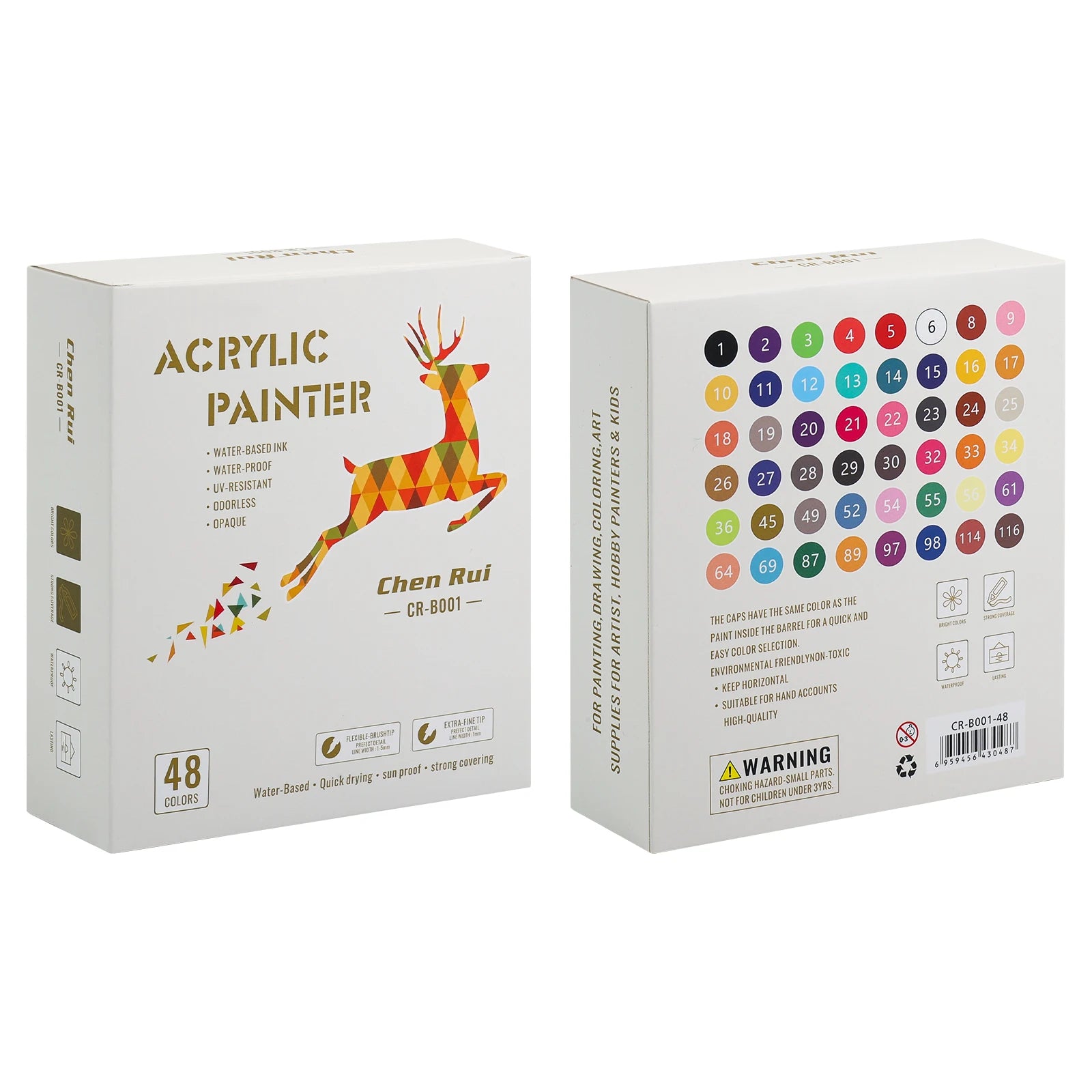 CowLost | product_id-chenrui-dual-tip-acrylic-paint-markers-60-80-colors-for-wood-canvas-glass-ceramic-diy-graffiti |15