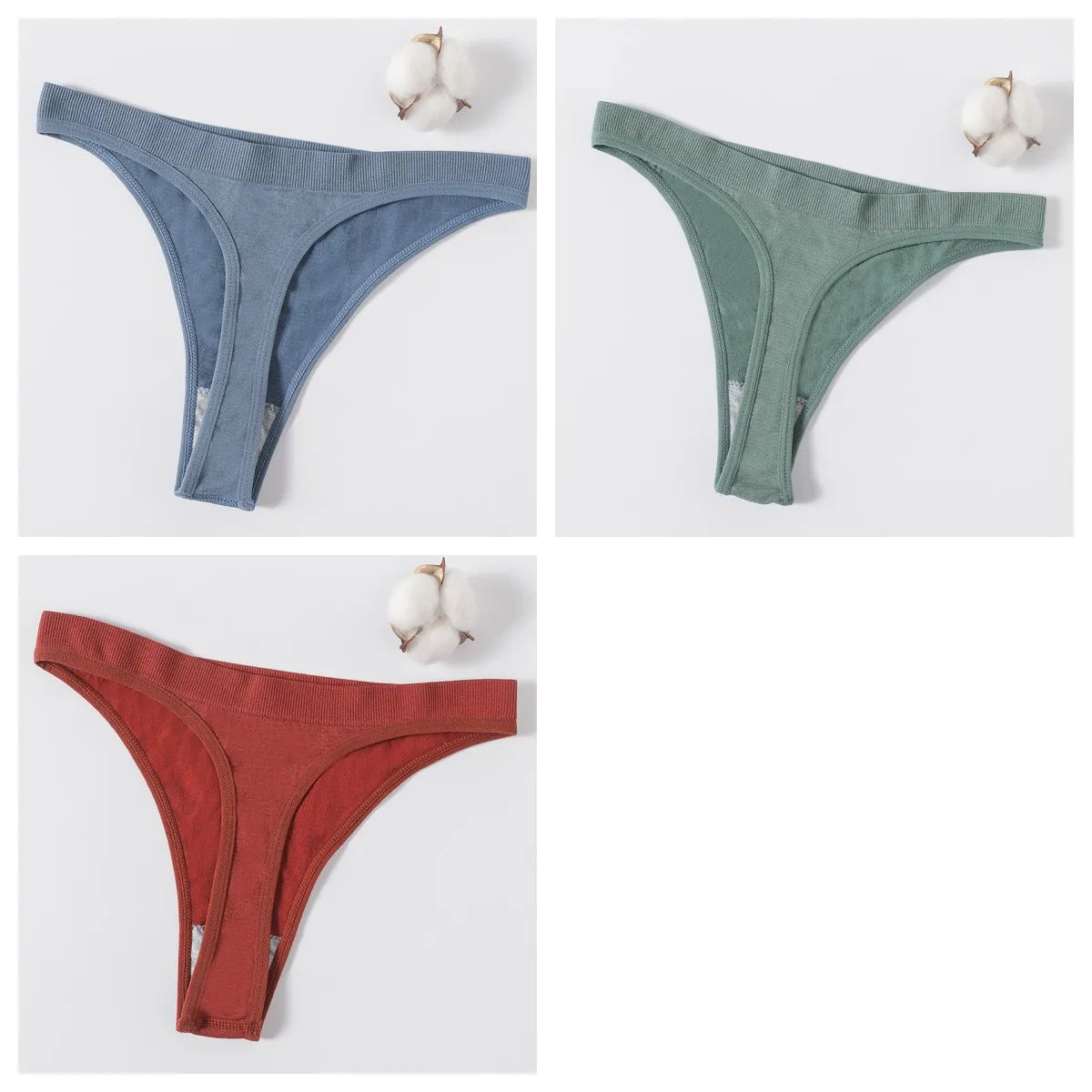 CowLost | product_id-3pcs-womens-brazilian-low-rise-ribbed-stretch-g-string-panties-m-xl-soft-comfort |41
