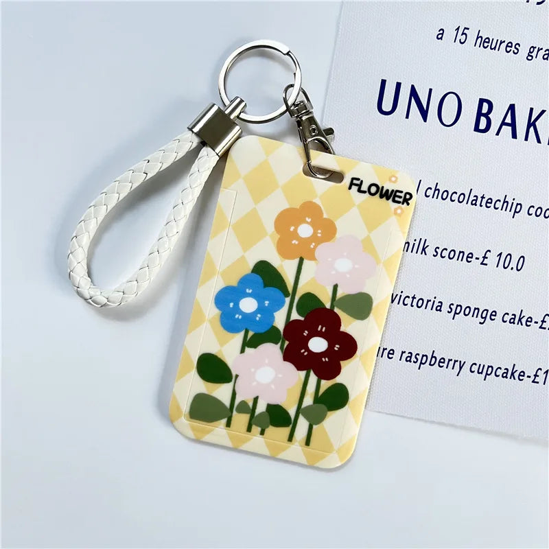 CowLost | handbags-solid-color-student-bus-id-card-protective-cover-keyring |18