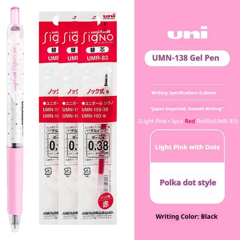 CowLost | product_id-uni-ball-signo-umn-138s-limited-polka-dot-gel-pen-0-38mm-retractable-fine-point-assorted-colors |51