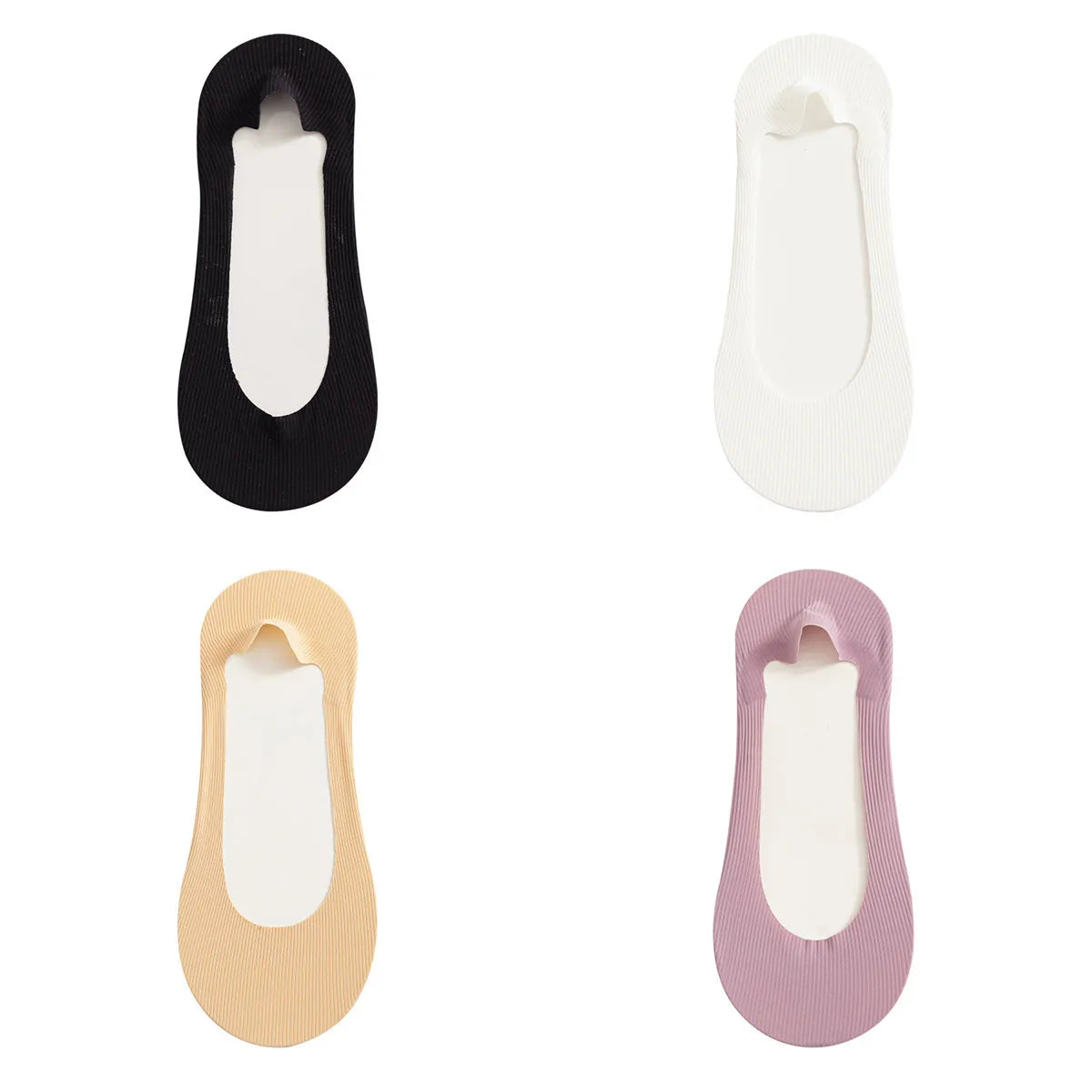 CowLost | product_id-4-pairs-women-s-summer-ice-silk-anti-slip-invisible-short-socks-solid-color |21