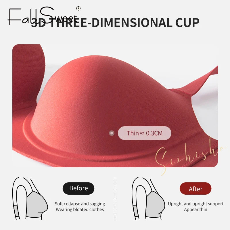 CowLost | fallsweet-plus-size-push-up-bra-for-women-seamless-bras-comfort-underwire-bralette-thin-cup-brassiere-bras-sexy-lingeries-femme |3