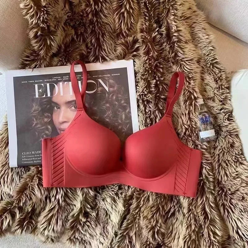 CowLost | product_id-red-seamless-wireless-push-up-bra-for-women-anti-sagging-wedding-breast-reduction |12