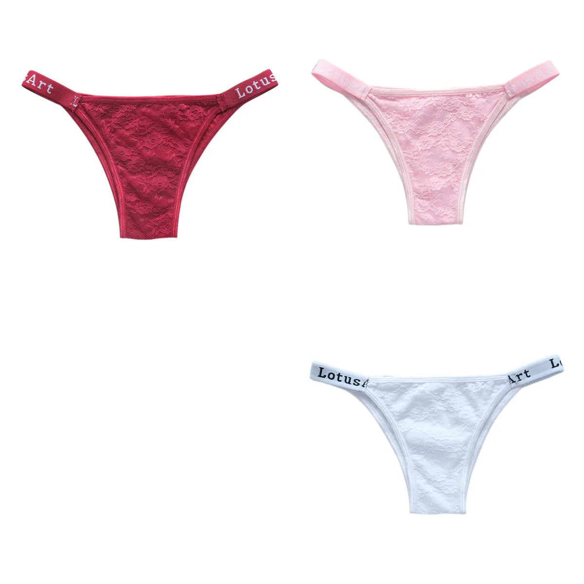 CowLost | product_id-3pcs-women-s-low-waist-lace-brazilian-briefs-set |26