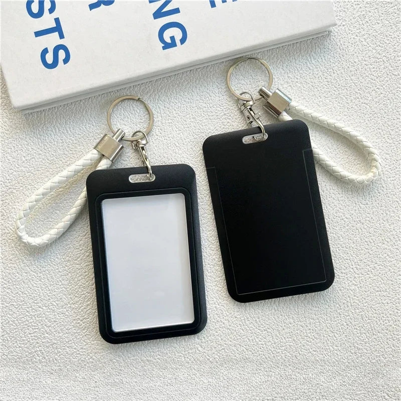 CowLost | handbags-solid-color-student-bus-id-card-protective-cover-keyring |1