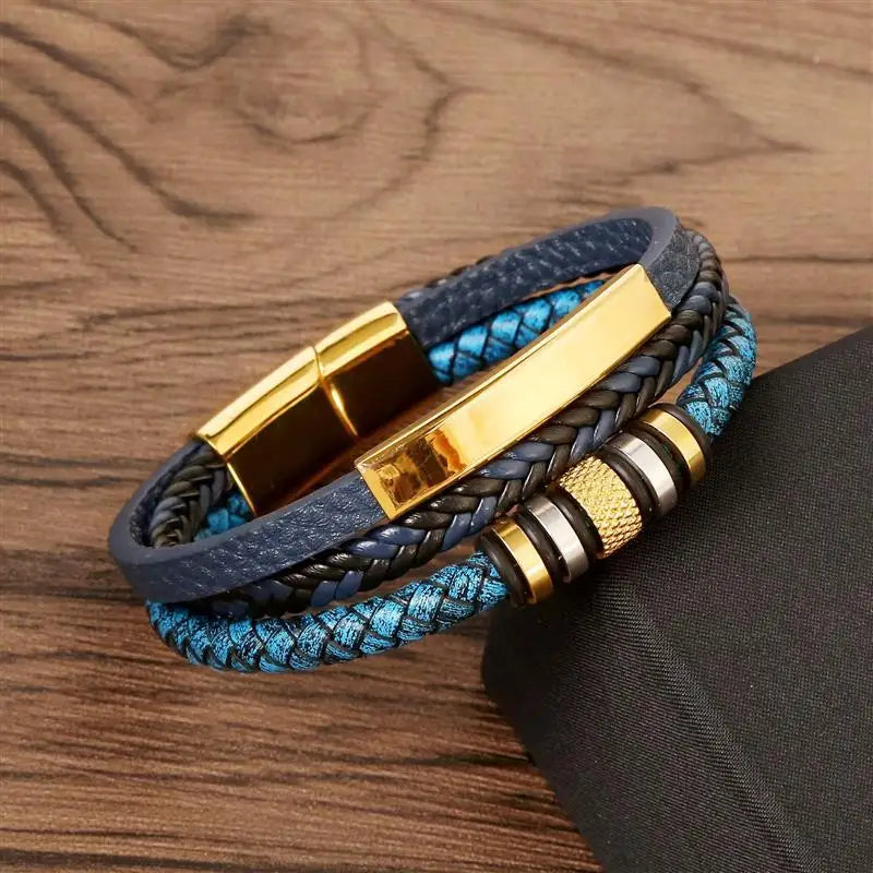 CowLost | jiayiqi-punk-beads-charm-men-bracelet-stainless-steel-magnetic-clasp-braided-mutilayer |44