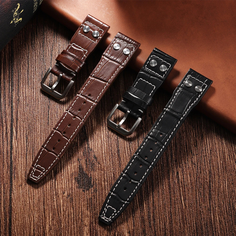 CowLost | product_id-waterproof-genuine-leather-watch-strap-for-iwc-pilot-20mm-22mm-replacement-band |3