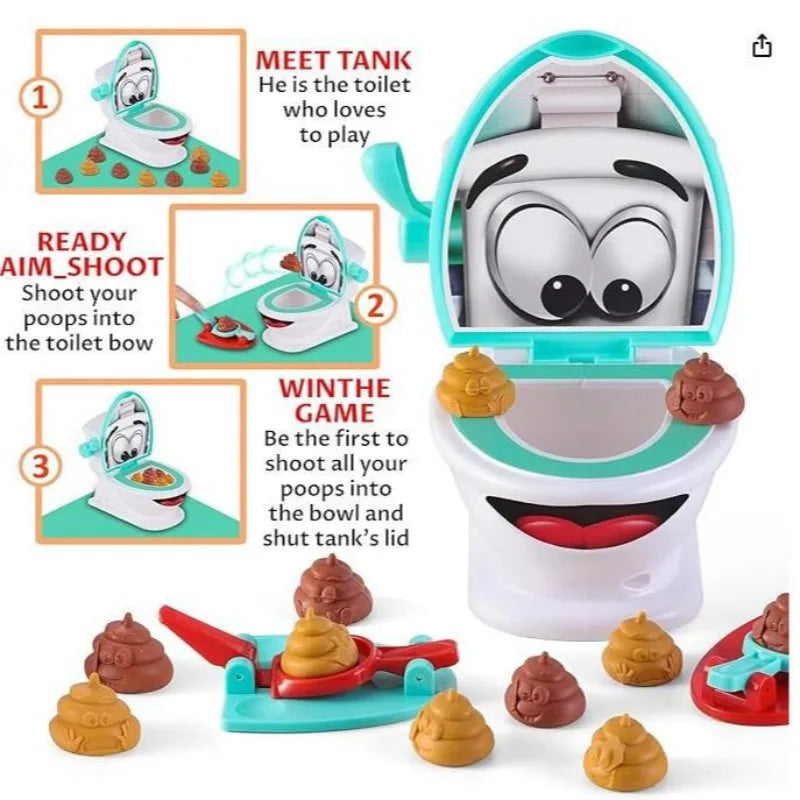 Mini Toilet Anti-Stress Two-Person Interactive Catapult Shooting Game