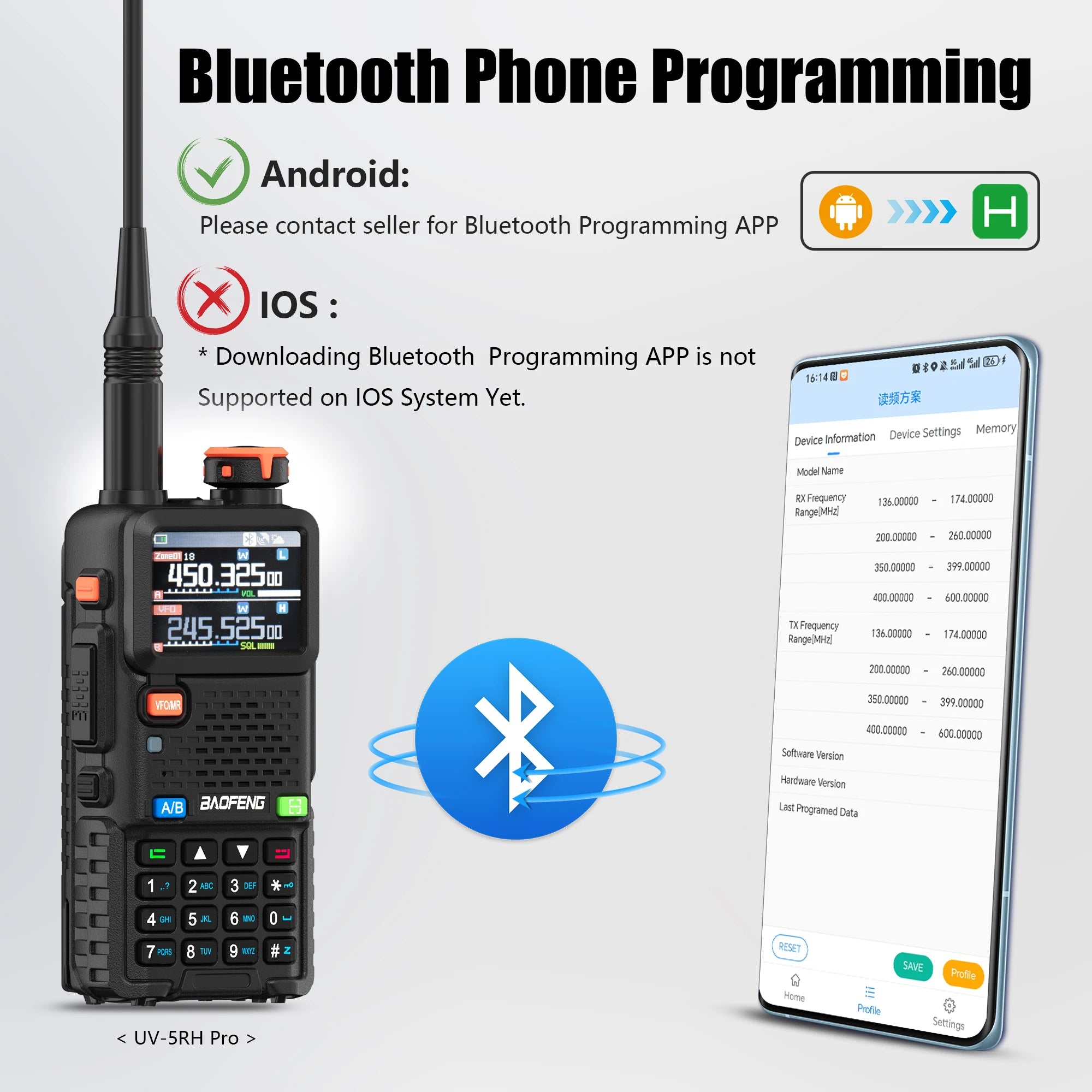 CowLost | mobile-phone-cases-baofeng-uv-5rh-pro-gps-walkie-talkie-10w-2-4pcs-bluetooth-usb-c-charging |3