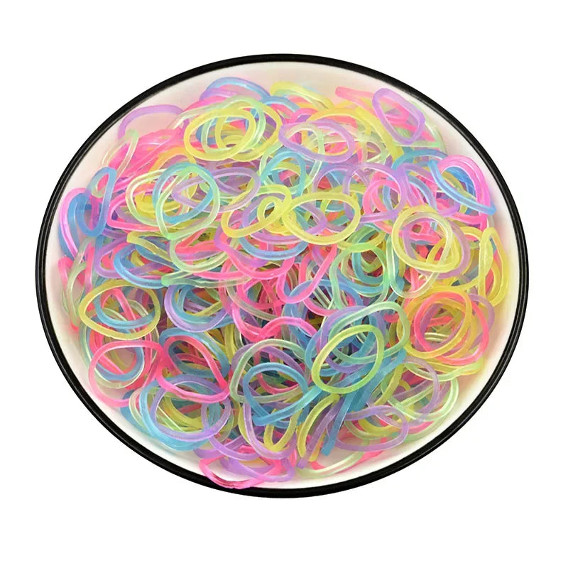 3000pcs Transparent Colored Rubber Loom Bands DIY Bracelet Necklace Toy Gift