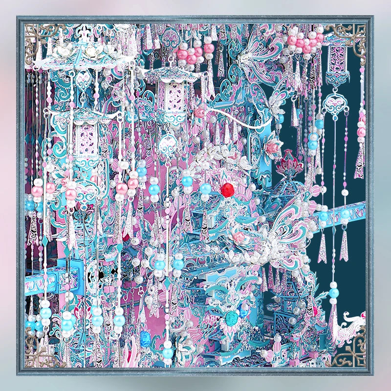 CowLost | fencing-barriers-piececool-3d-metal-puzzle-pearl-pink-bridal-sedan-chair-model-kit |6