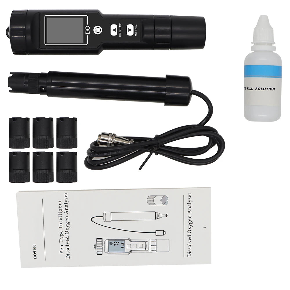 DO9100 Pen-Type Dissolved Oxygen Meter with Backlight, 0-40mg/L Oxygen Tester, ATC