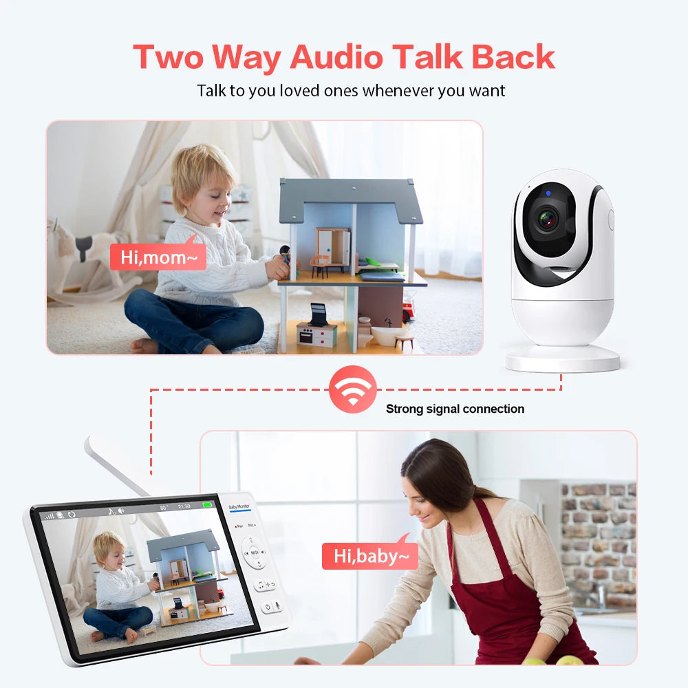 CowLost | video-baby-monitor-7-1080p-hd-large-display-4x-zoom-tf-card-slot-feeding-timer-2-way-audio-security-camera-babysitter-abm780 |2