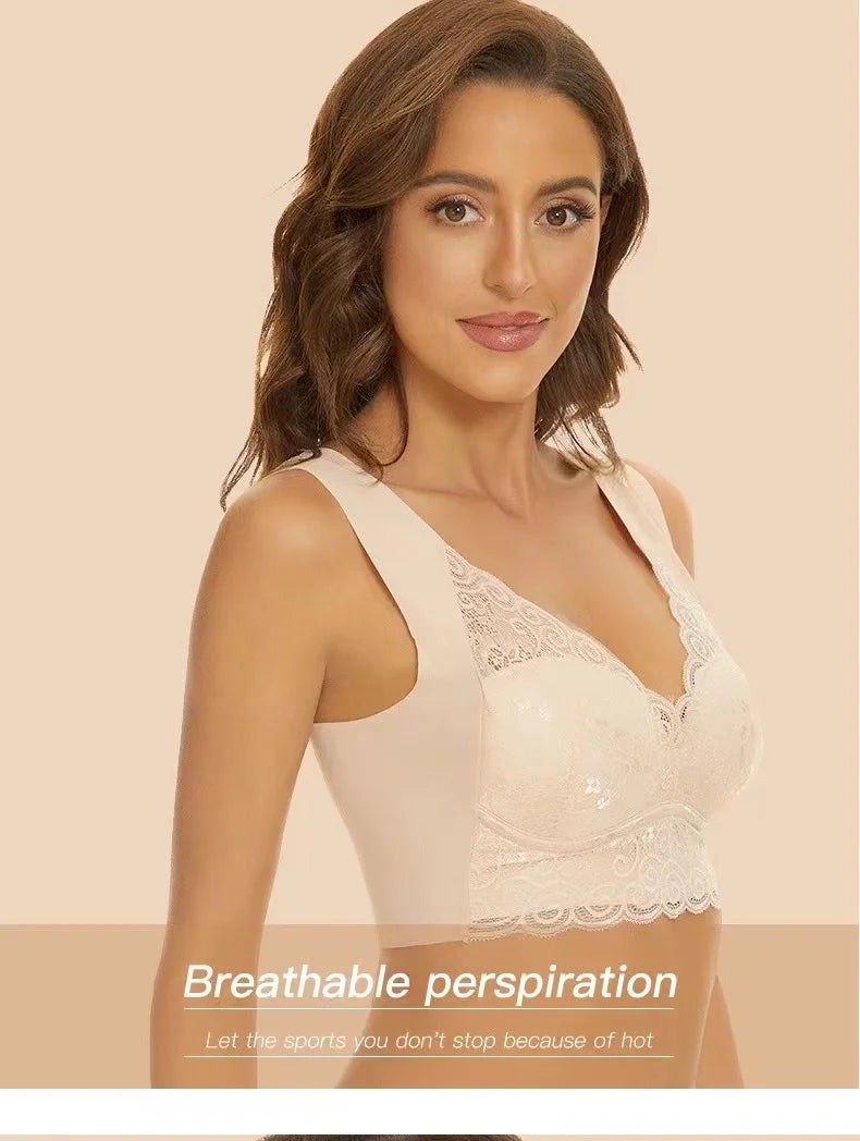 CowLost | product_id-seamless-wire-free-gathered-lace-bra-large-size-anti-sagging-support-for-women |6