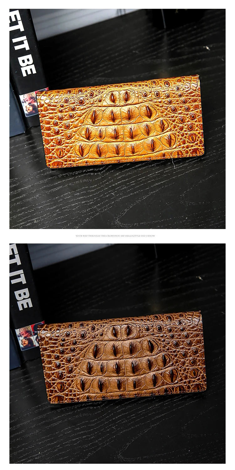 CowLost | men-wallets-business-long-crocodile-genuine-leather |8