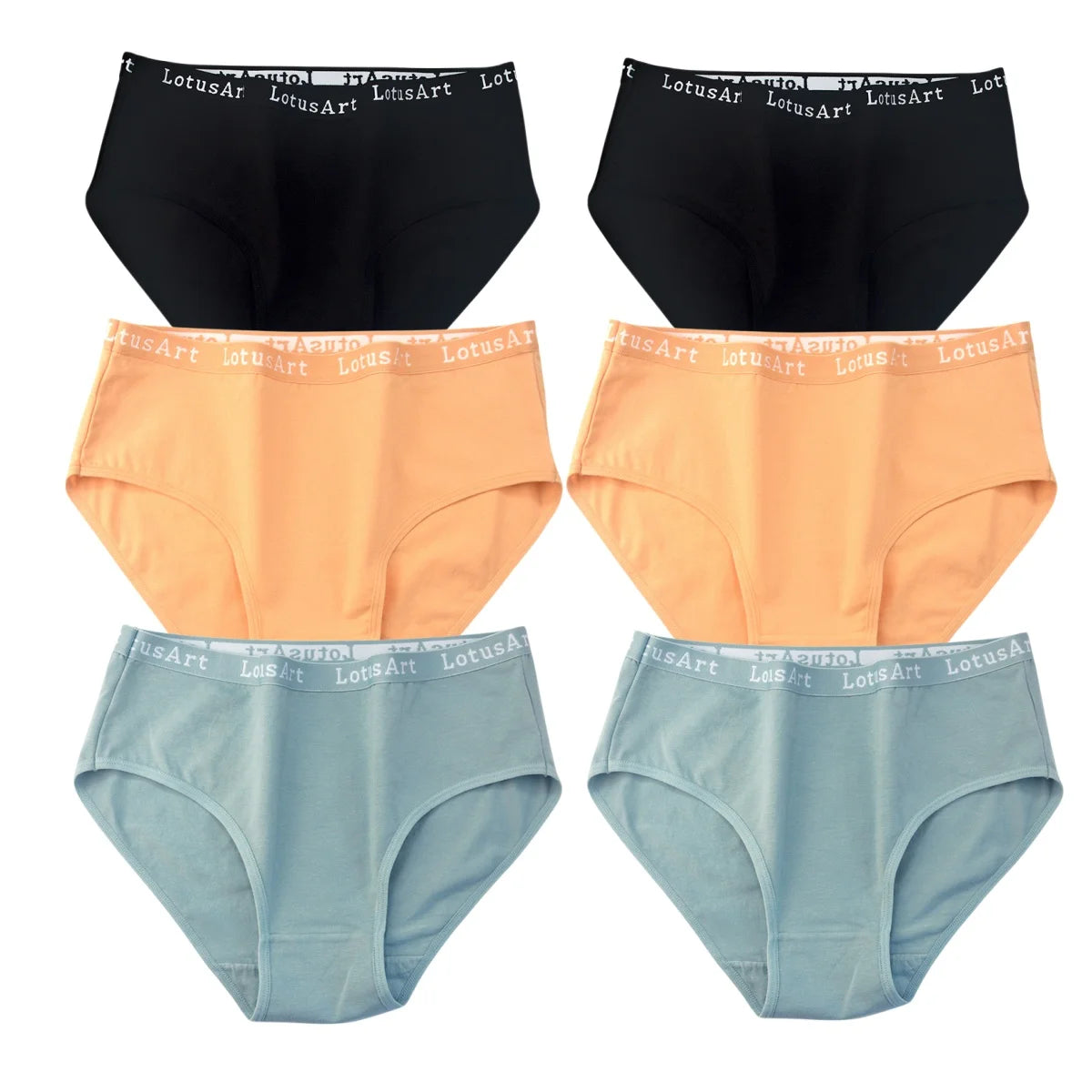 CowLost | product_id-6pcs-women-s-high-rise-seamless-cotton-briefs-m-2xl-solid-colors |20