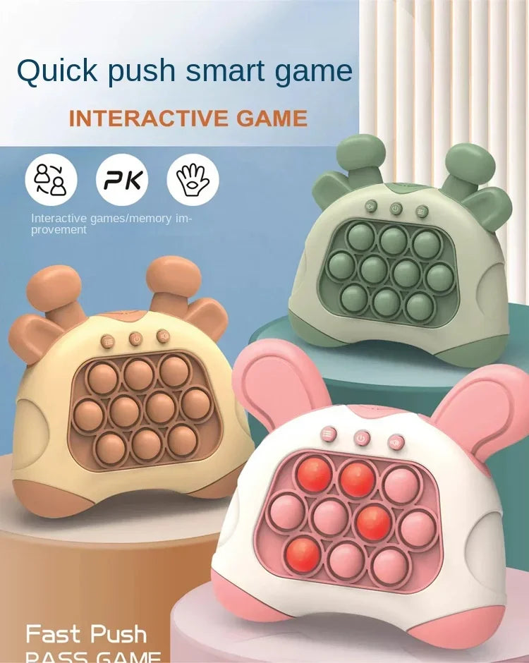 Children's Quick Push Pop Light-Up Electronic Bubble Whack-a-Mouse Game Toy Decompress Christmas Gift