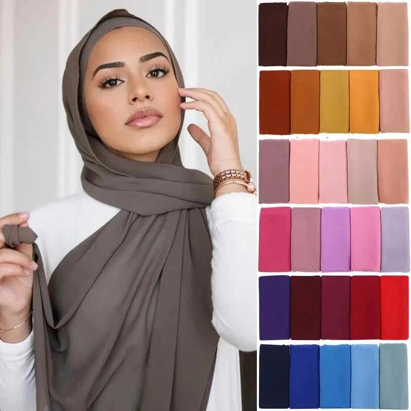 CowLost | muslim-chiffon-hijab-scarf-women-long-solid-color |1