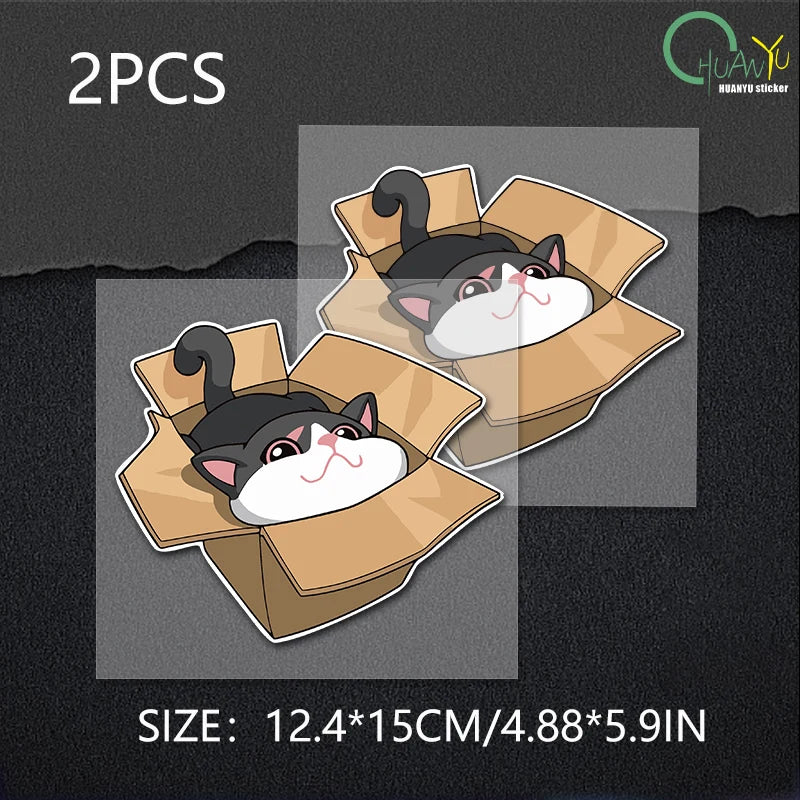 CowLost | box-cat-waterproof-sticker-cute-anime |11
