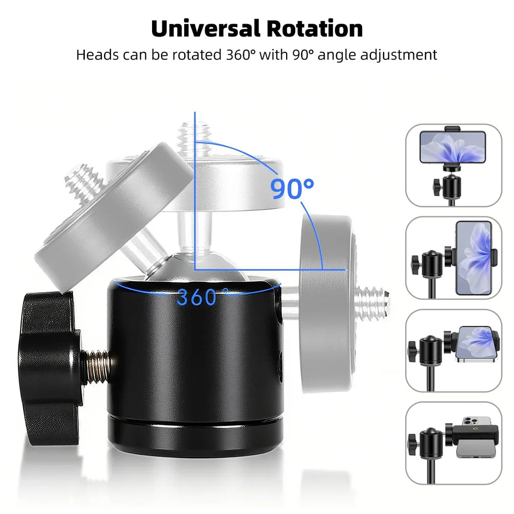 CowLost | product_id-mini-ball-head-1-4-screw-mount-360-swivel-for-dslr-tripod-led-light-bracket |2