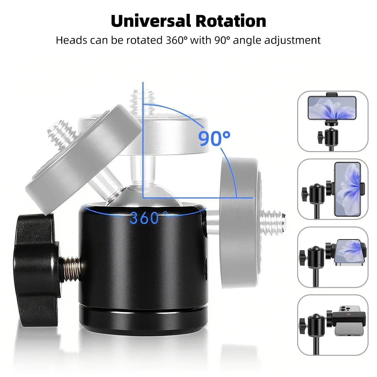 CowLost | product_id-mini-ball-head-1-4-screw-mount-360-swivel-for-dslr-tripod-led-light-bracket |2