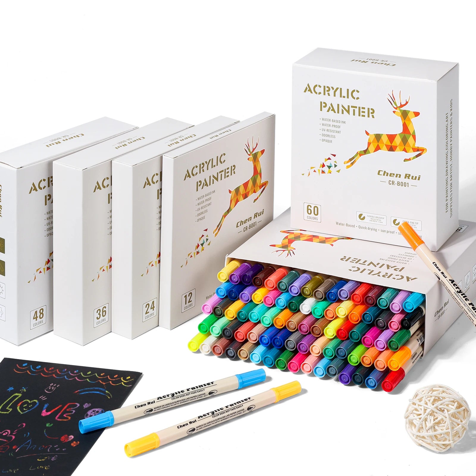 CowLost | product_id-chenrui-dual-tip-acrylic-paint-markers-60-80-colors-for-wood-canvas-glass-ceramic-diy-graffiti |2