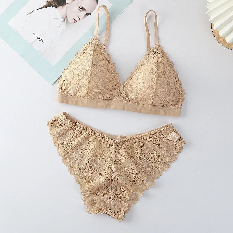 CowLost | product_id-women-lace-non-wire-push-up-bra-and-low-waist-panties-set-sexy-lingerie |24