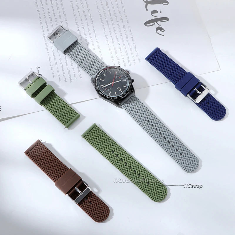 HQstrap Soft Silicone Quick Release Watch Strap 18-24mm Waterproof Unisex Sport Band