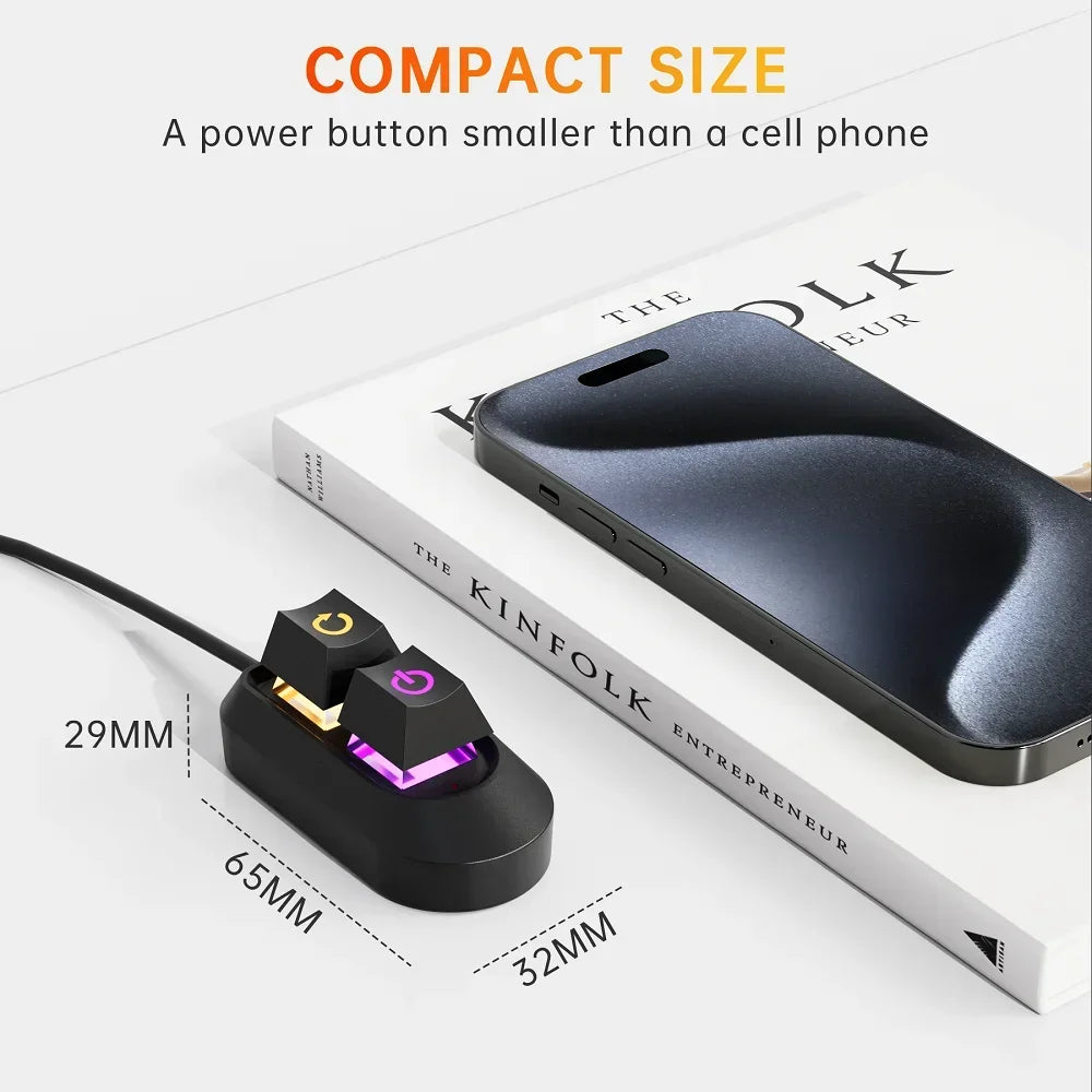 CowLost | product_id-2m-rgb-led-external-power-reset-button-extension-cable-for-pc-motherboard |9