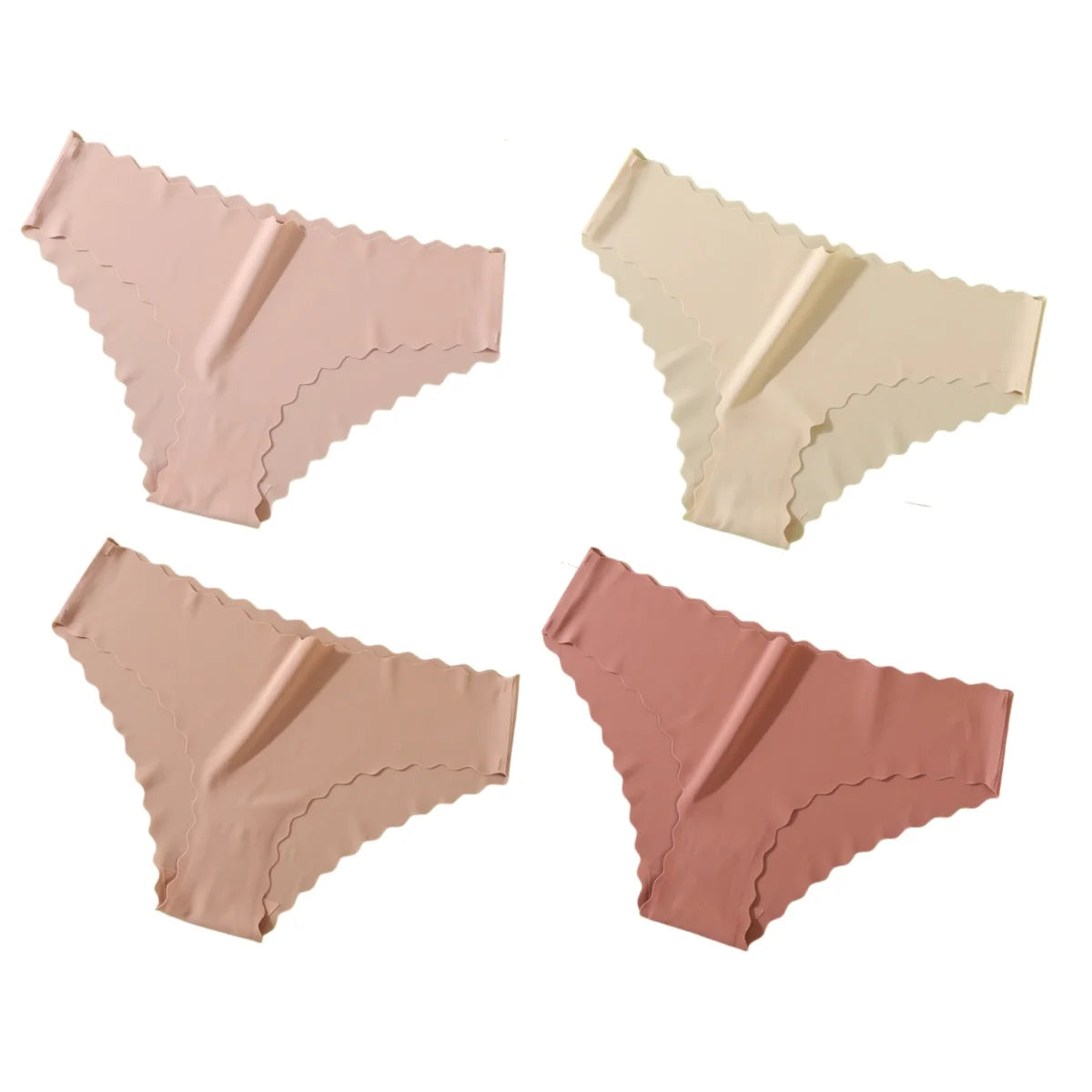 CowLost | product_id-4pcs-womens-mid-rise-seamless-ice-silk-briefs-xs-xl-no-show-solid-panties |20