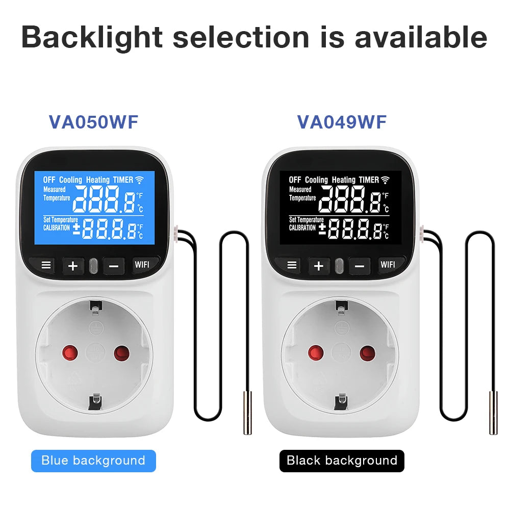 JUANJUAN Tuya Smart WiFi Digital Temperature Controller Socket AC110-240V Thermostat Outlet Heating Cooling Regulator