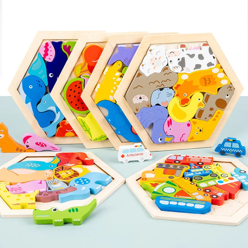 CowLost | fencing-barriers-wooden-baby-jigsaw-puzzle-toy-creative-3d-puzzle |1