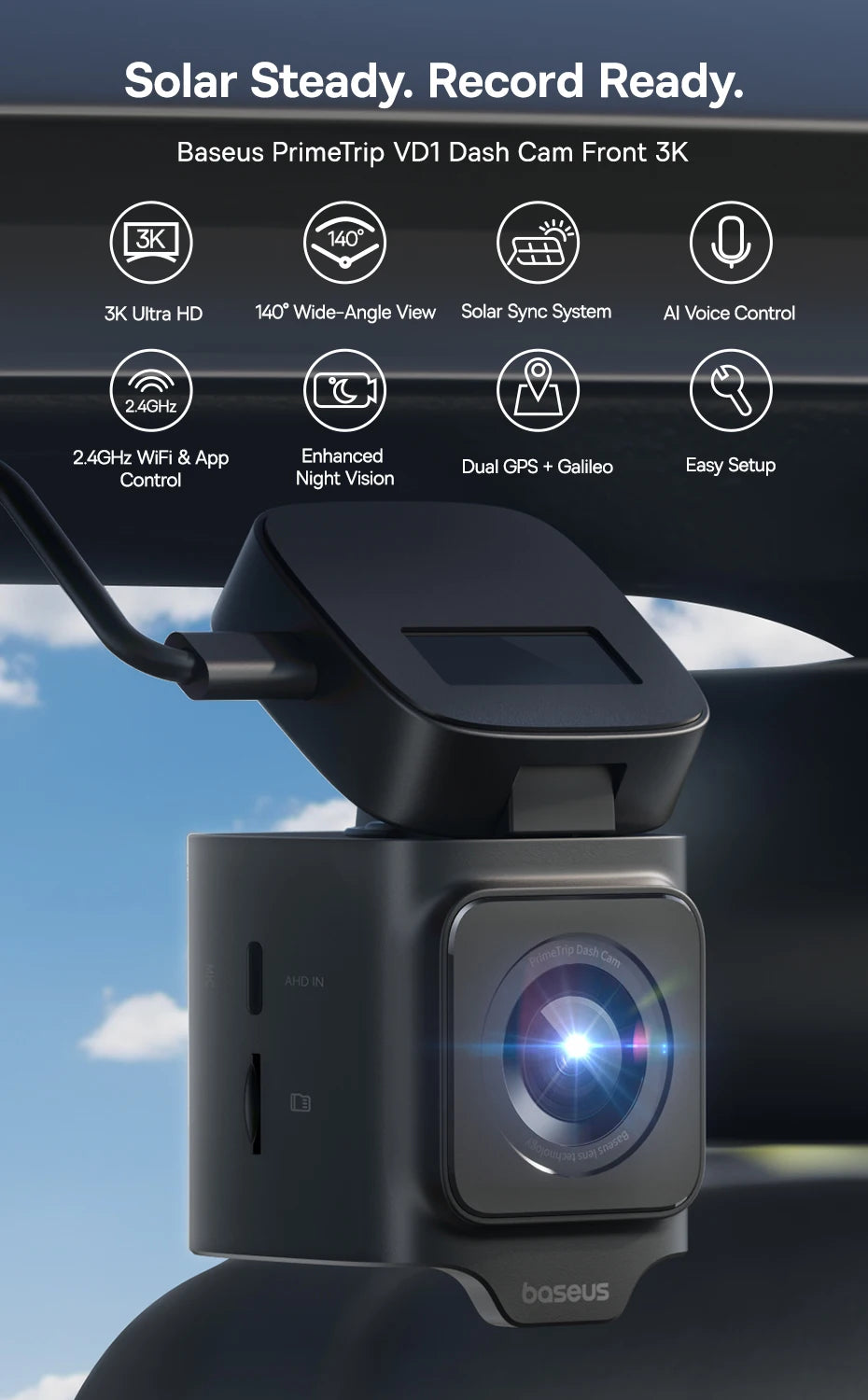 CowLost | baseus-3k-dash-cam-vd1-front-and-rear-cam-hd |7