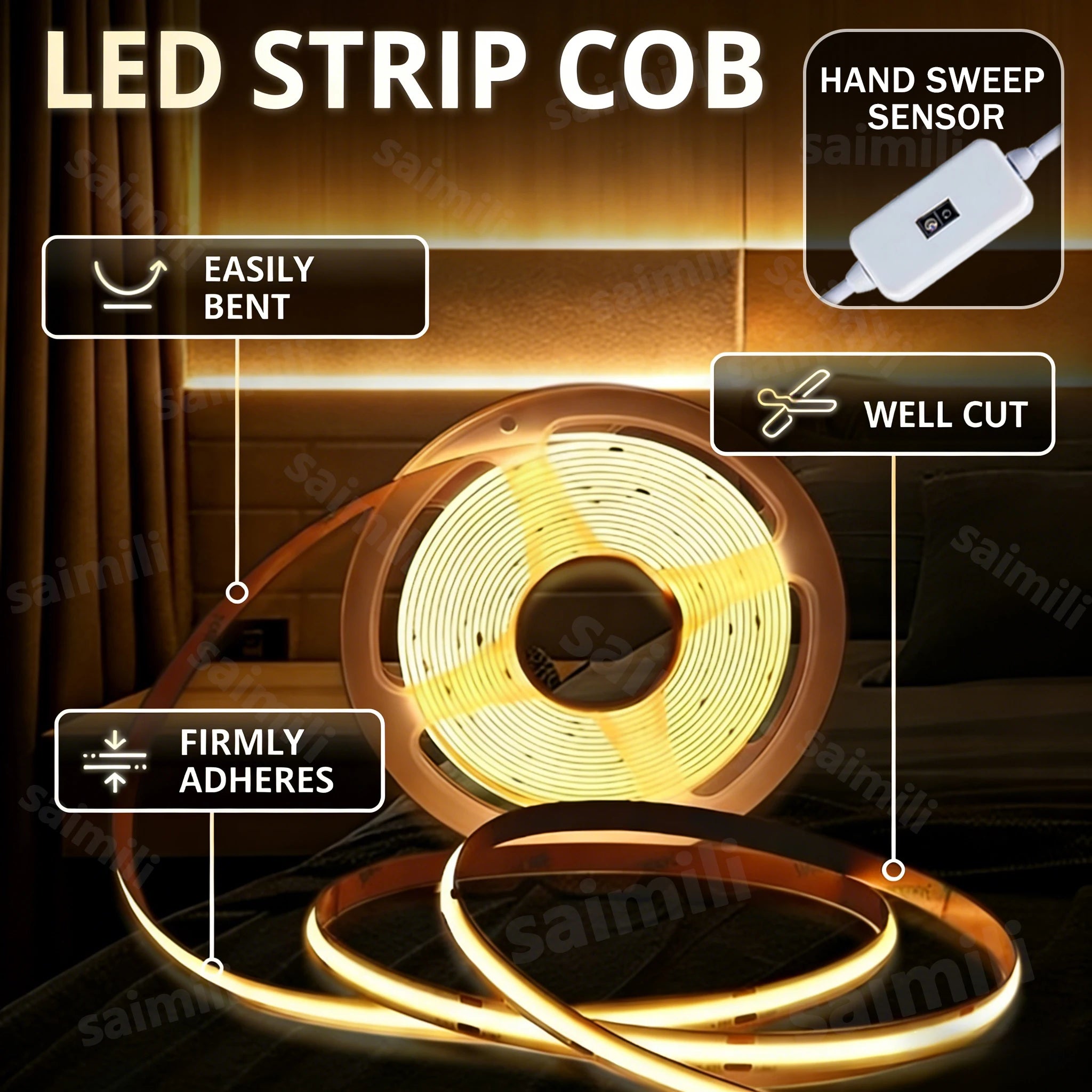 CowLost | dimmer-switches-product_id-cob-led-light-strip-with-gesture-sensor-dimmer-for-living-room-bedroom-cupboard-lighting |1
