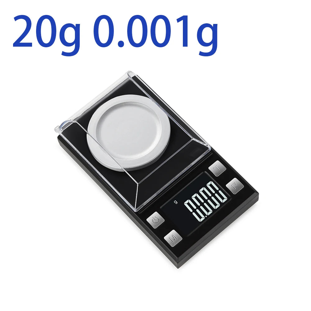 LCD Digital Jewelry Scale 0.001g Accuracy Electronic Gold Diamond Weighing Scale for Kitchen Food