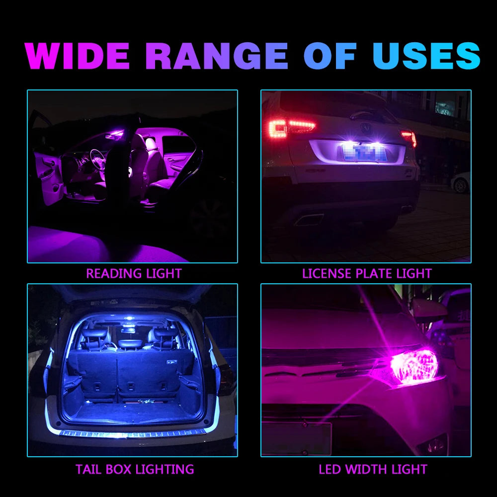 CowLost | product_id-10pcs-w5w-t10-led-car-license-plate-dome-reading-light-12v-24v |7