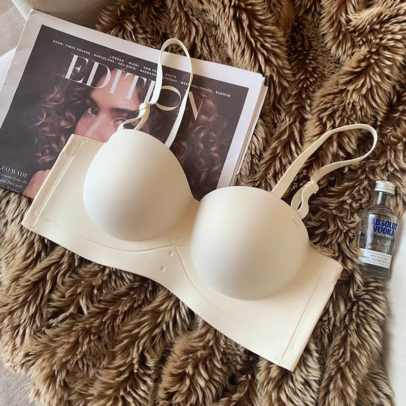 CowLost | product_id-seamless-strapless-half-cup-wire-free-push-up-bra-for-women |11