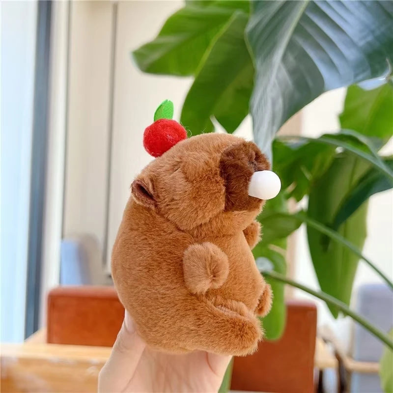CowLost | baseball-caps-capybara-plush-keychain-soft-stress-relief-toy-squeeze-bag-pendant |6